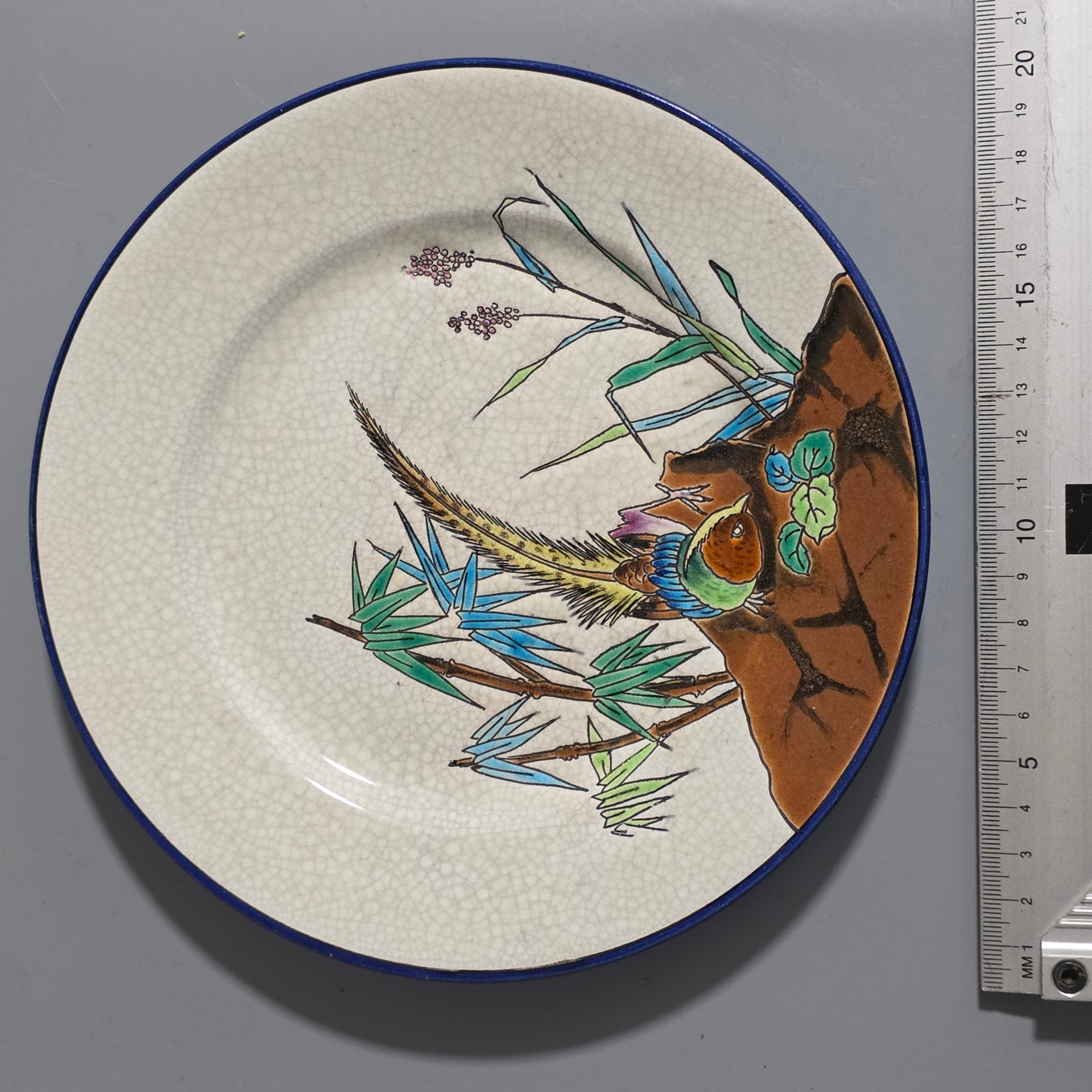 A Stunning Antique Longwy Decorative Plate C1900