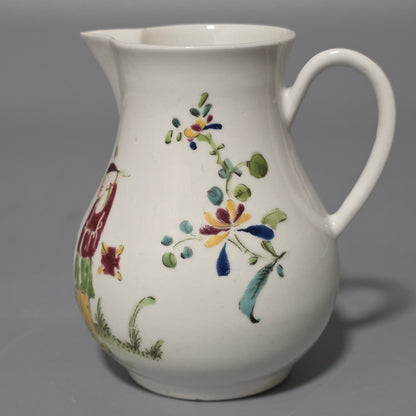 A Worcester Sparrow Beak Cream Jug, 18th Century, Baluster Form With Grooved Loop Handle