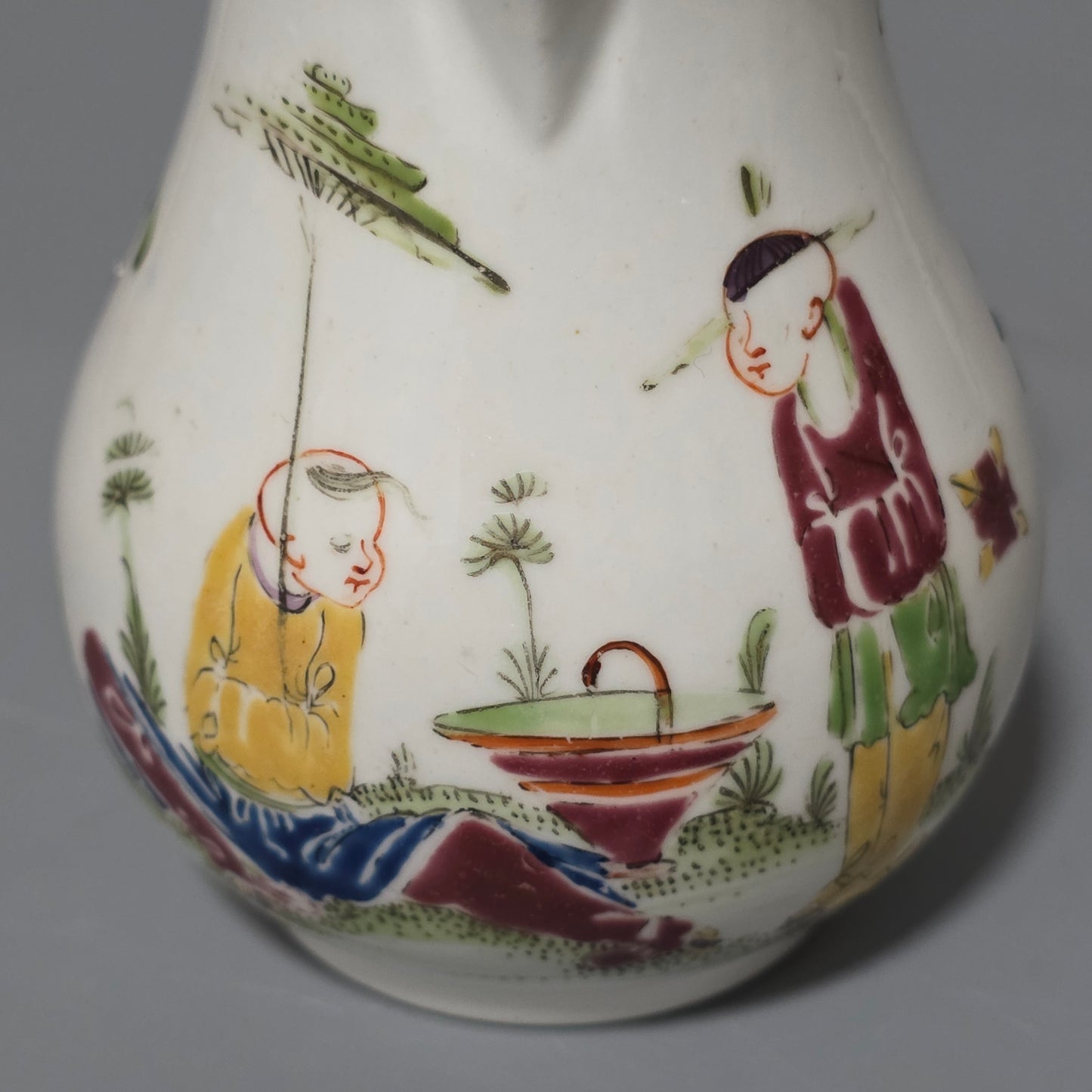 A Worcester Sparrow Beak Cream Jug, 18th Century, Baluster Form With Grooved Loop Handle