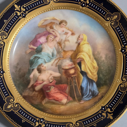 Superb 19thc Vienna Handpainted Plate signed F.Kohl