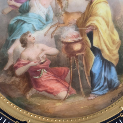 Superb 19thc Vienna Handpainted Plate signed F.Kohl