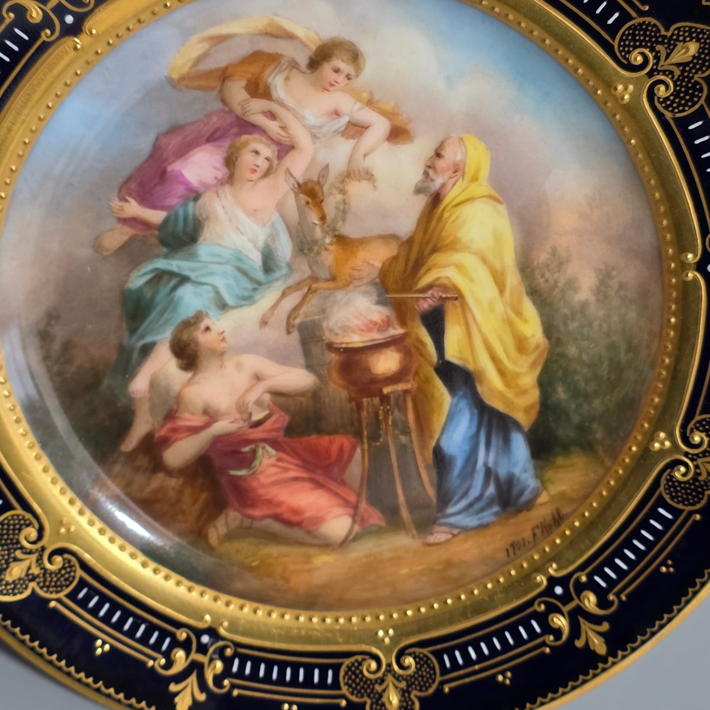 Superb 19thc Vienna Handpainted Plate signed F.Kohl