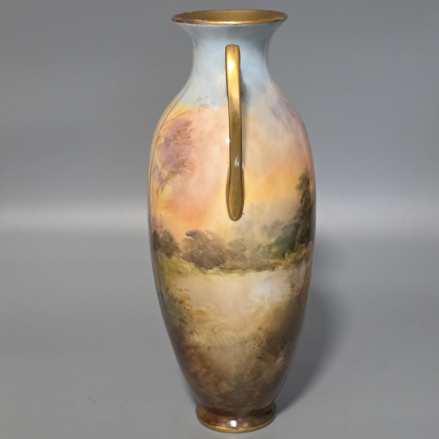 Royal Doulton John.H.Plant Handpainted Vase Windsor Castle C1910