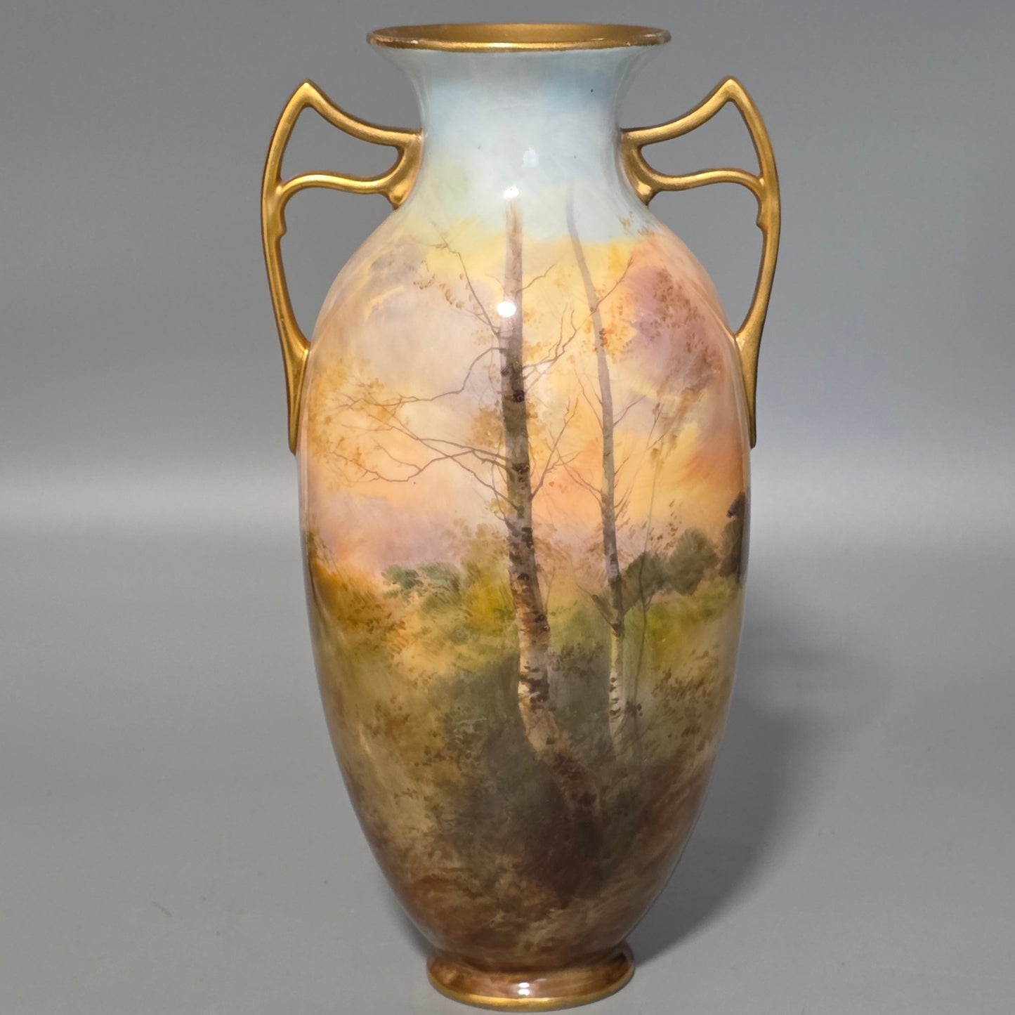 Royal Doulton John.H.Plant Handpainted Vase Windsor Castle C1910