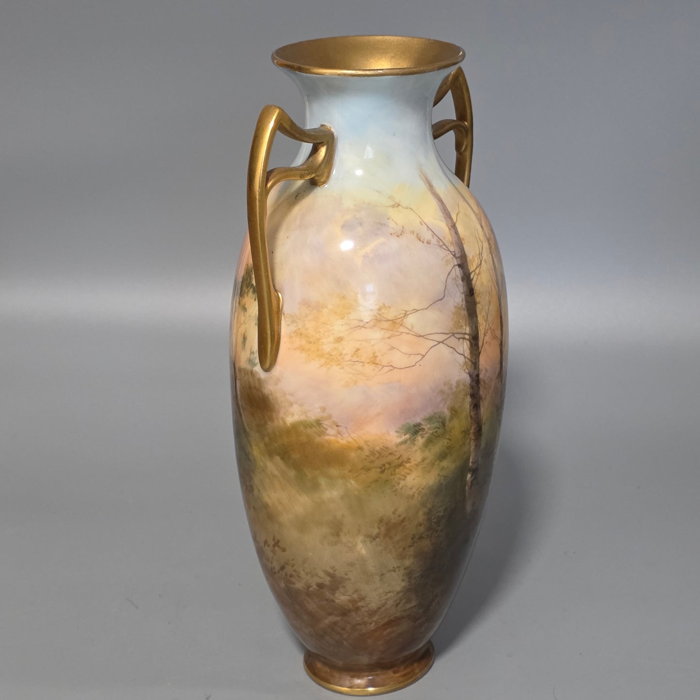 Royal Doulton John.H.Plant Handpainted Vase Windsor Castle C1910