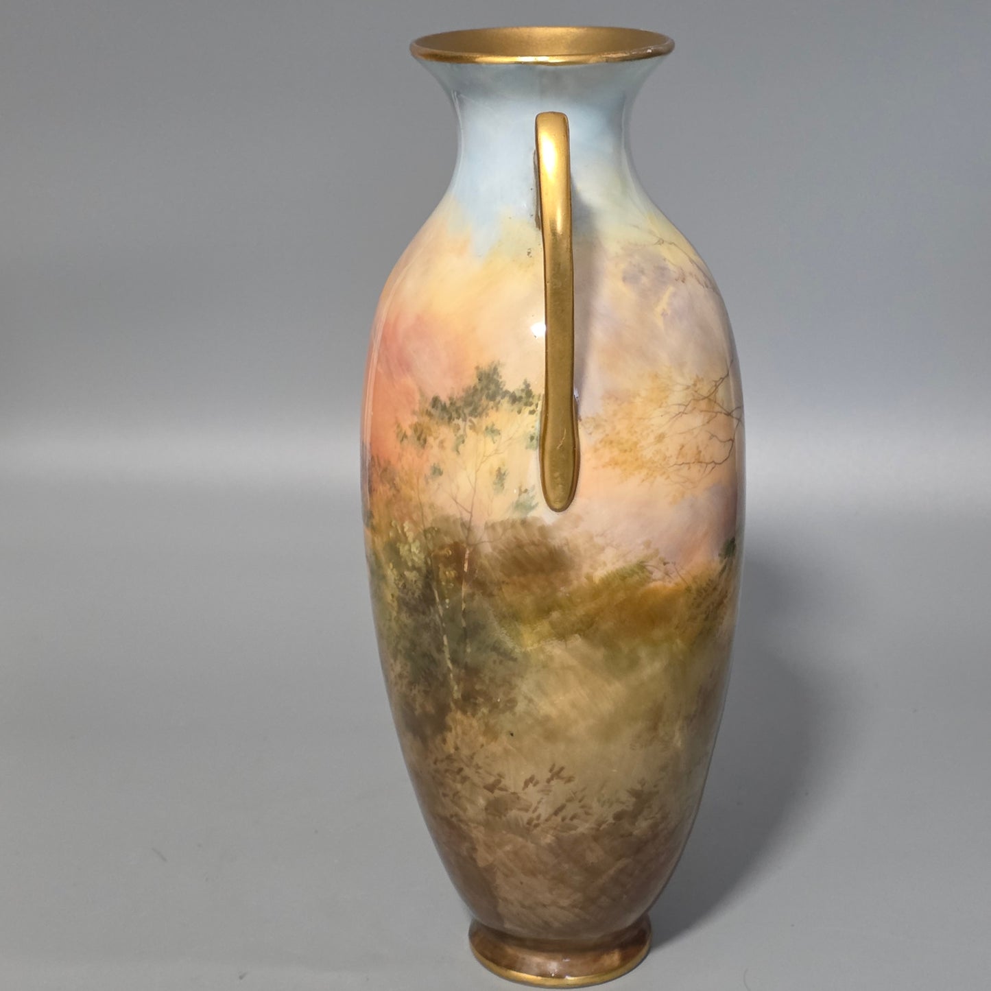 Royal Doulton John.H.Plant Handpainted Vase Windsor Castle C1910