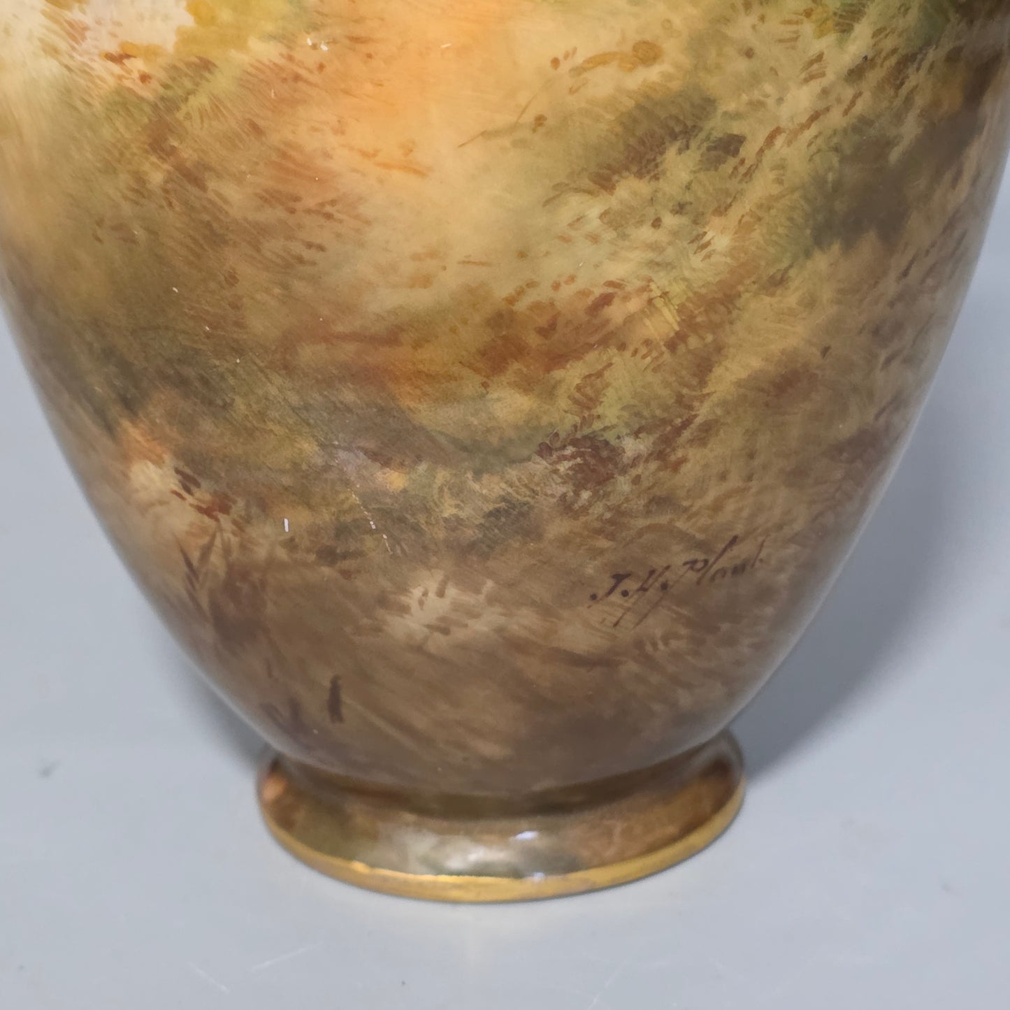 Royal Doulton John.H.Plant Handpainted Vase Windsor Castle C1910