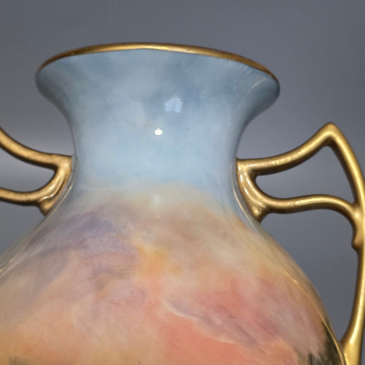 Royal Doulton John.H.Plant Handpainted Vase Windsor Castle C1910