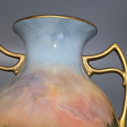 Royal Doulton John.H.Plant Handpainted Vase Windsor Castle C1910