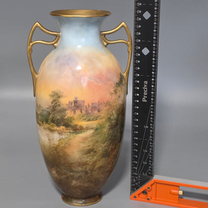 Royal Doulton John.H.Plant Handpainted Vase Windsor Castle C1910