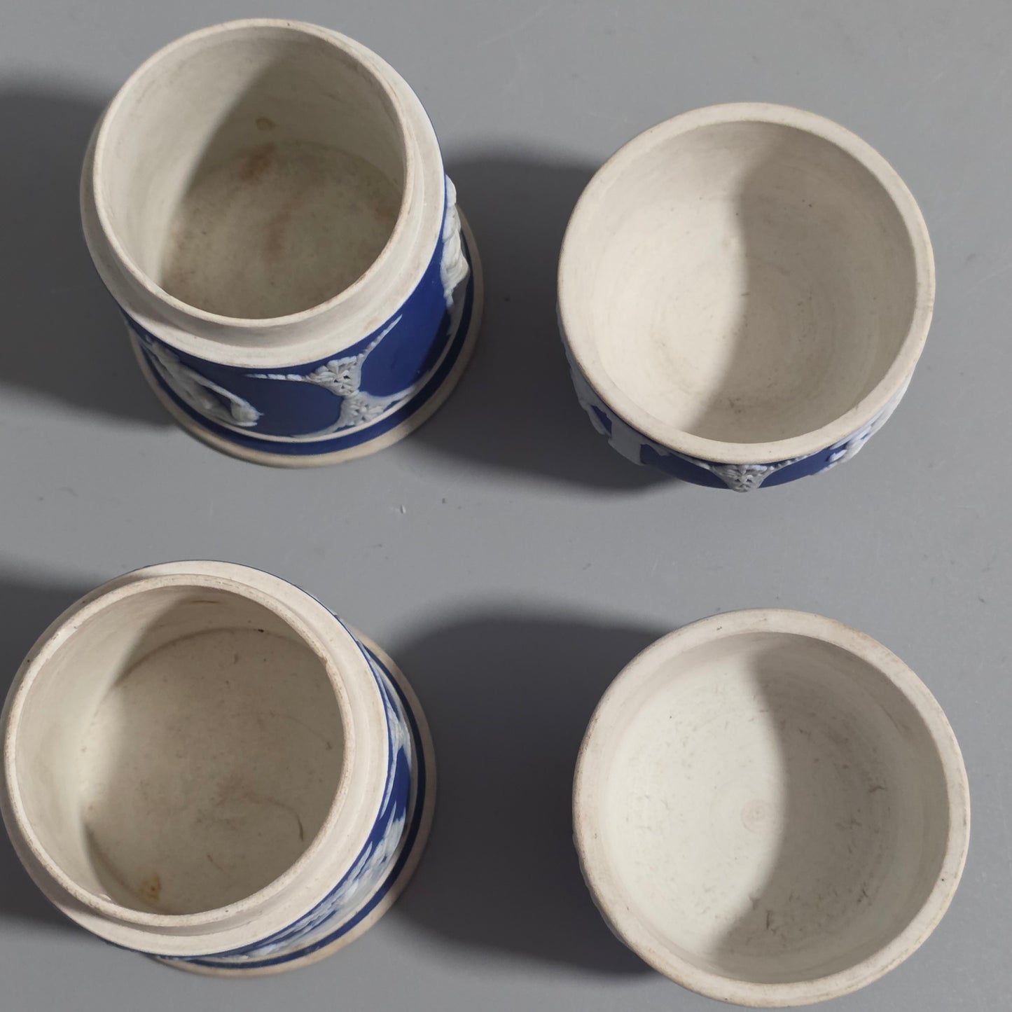 Rare 19th-century Wedgwood Jasperware Match Boxes Taper Top (pair)