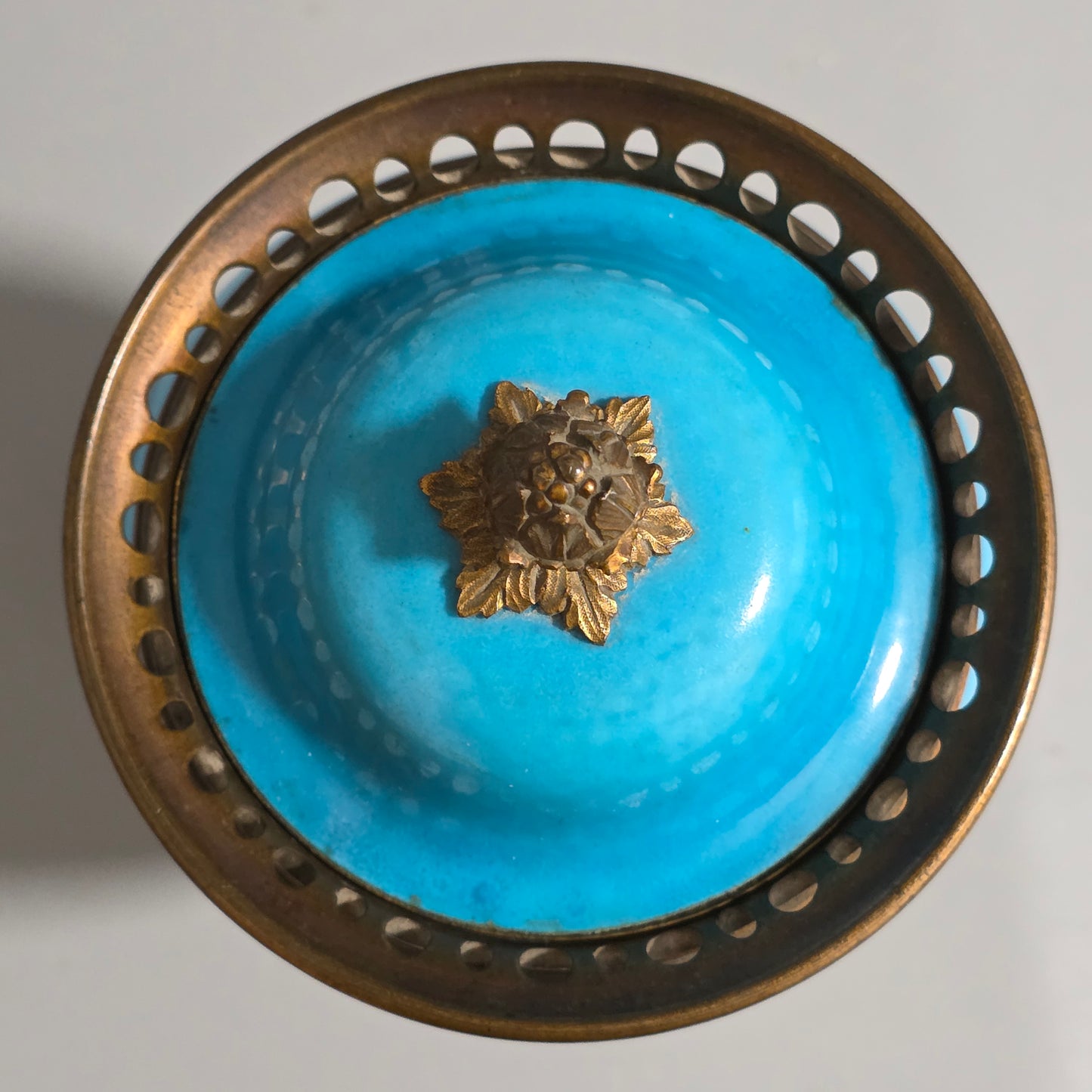 Exquisite 19thc Gilt Bronze Mounted Painted Sevres Vase 21,5cm