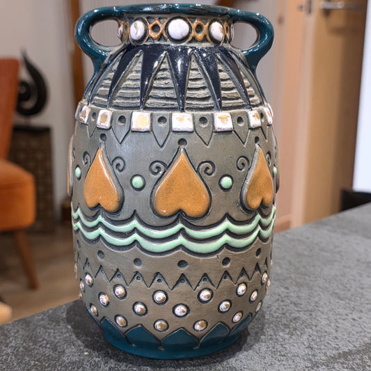 Delightful Art Deco Amphora Vase In The Egyptian Style C1920