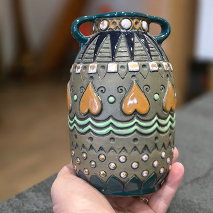 Delightful Art Deco Amphora Vase In The Egyptian Style C1920