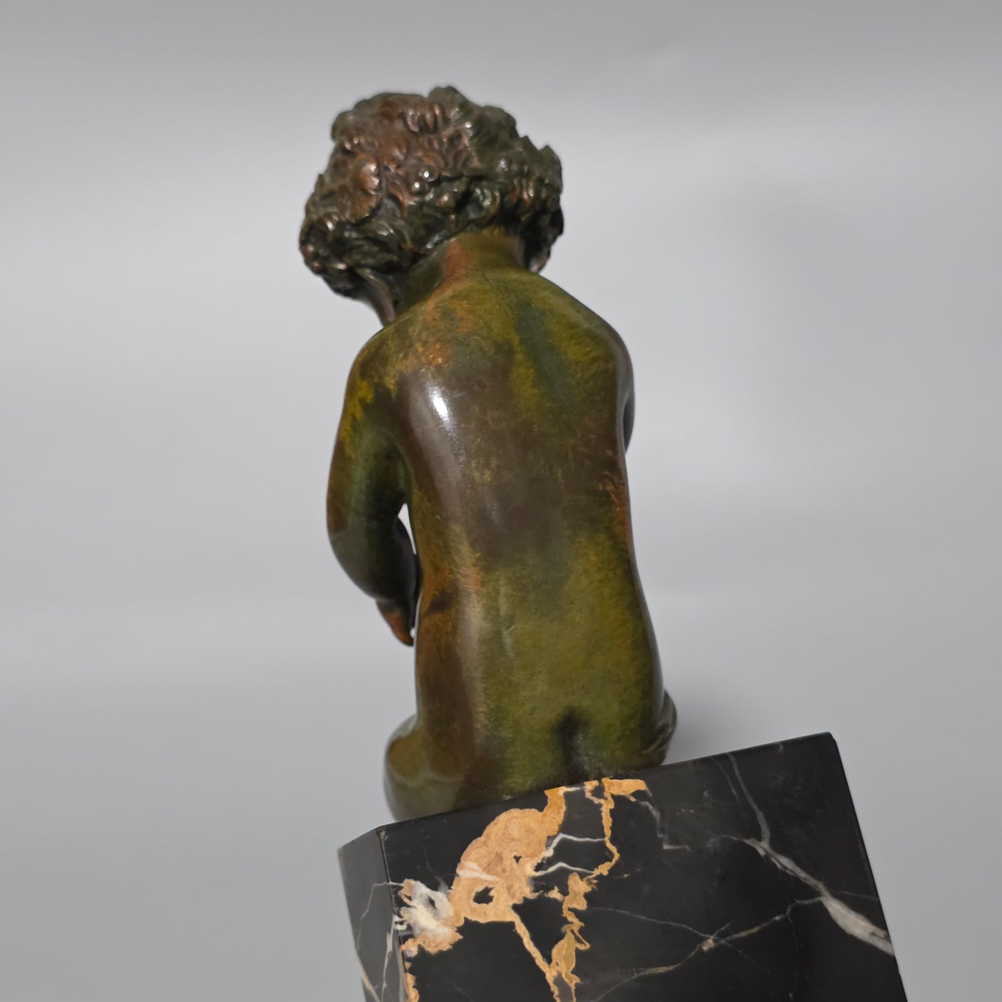 Charming Pair Of Early 20th Century Bronze & Marble Bookends