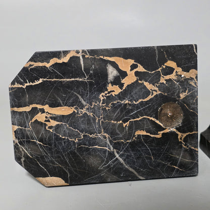 Charming Pair Of Early 20th Century Bronze & Marble Bookends
