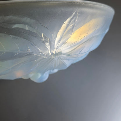 Pair of Signed 1930s French Opalescent Glass Bowls – G Vallon – Vintage Cherries Design