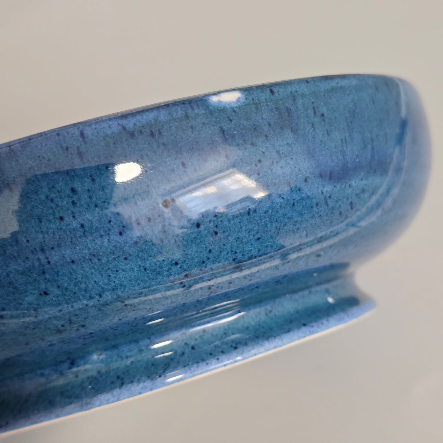 William Moorcroft Moonlit Blue Bowl C1924 Signed Wm Art Pottery Dish Collectable