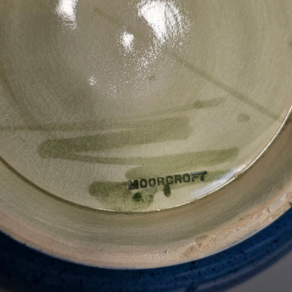 William Moorcroft Moonlit Blue Bowl C1924 Signed Wm Art Pottery Dish Collectable