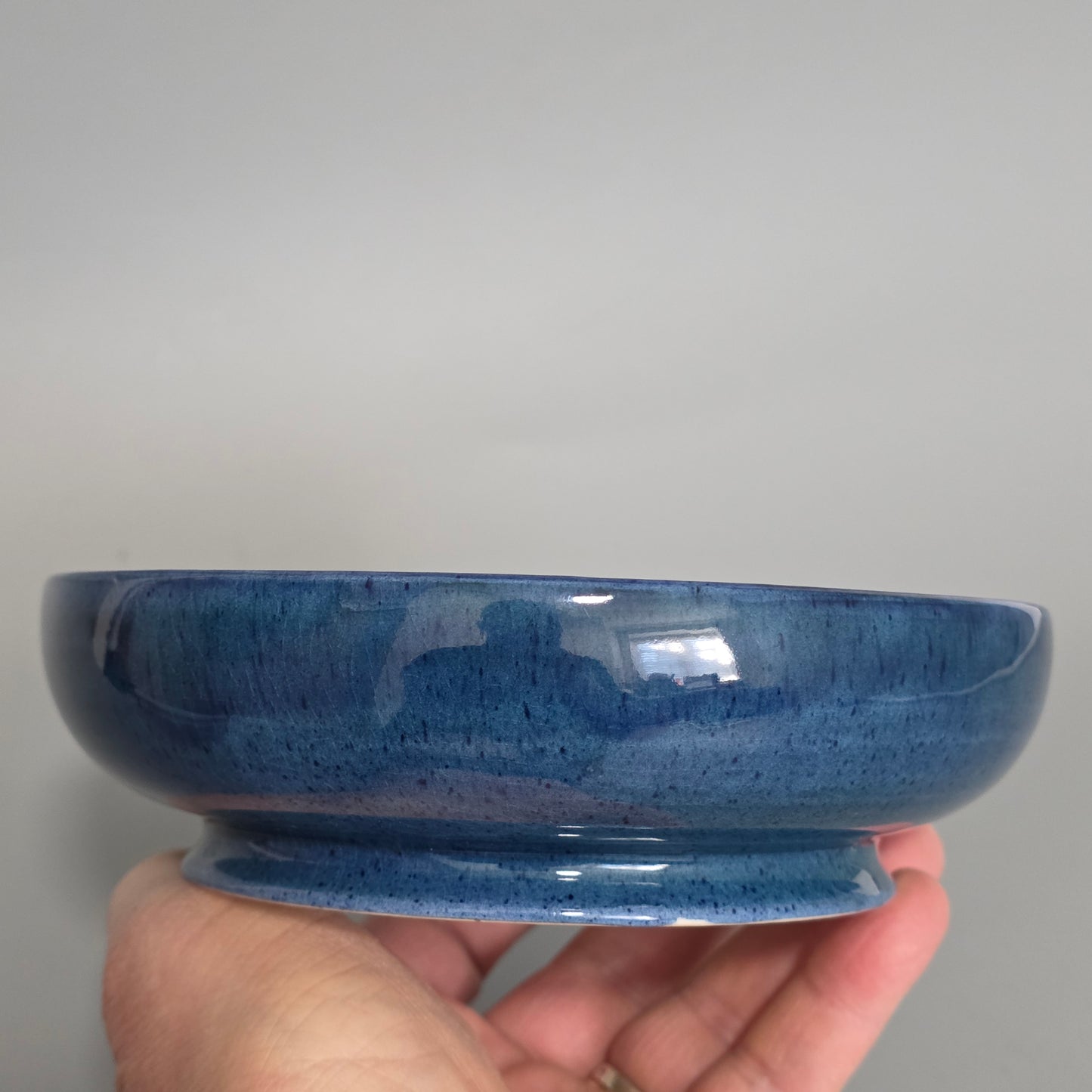William Moorcroft Moonlit Blue Bowl C1924 Signed Wm Art Pottery Dish Collectable