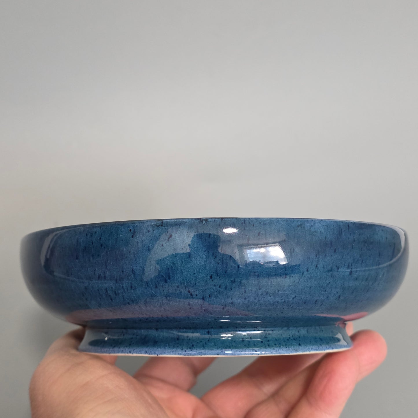 William Moorcroft Moonlit Blue Bowl C1924 Signed Wm Art Pottery Dish Collectable