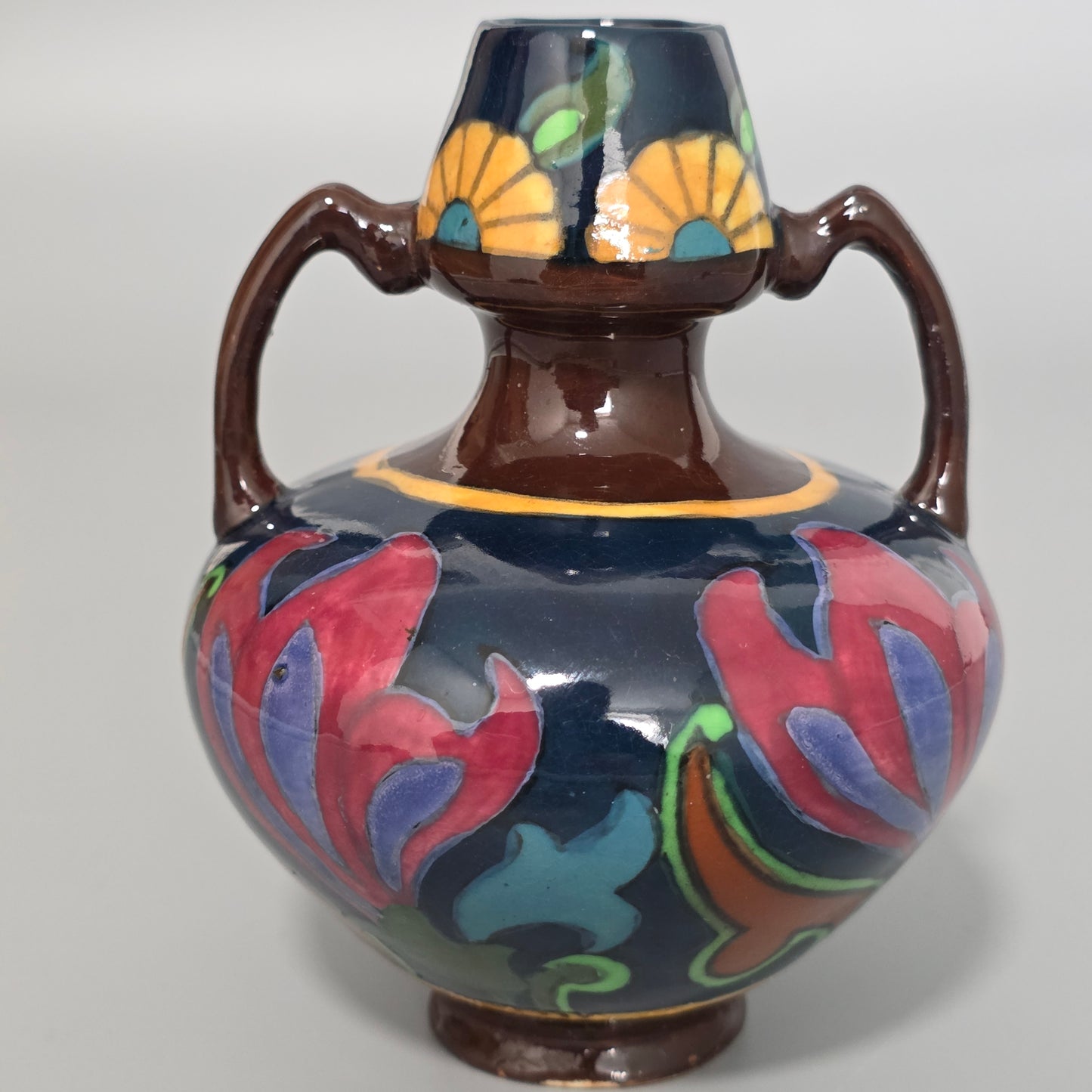 Rare Wileman Intarsio Vase Art Nouveau Floral Pattern 3109 C1900 Shelley Interest