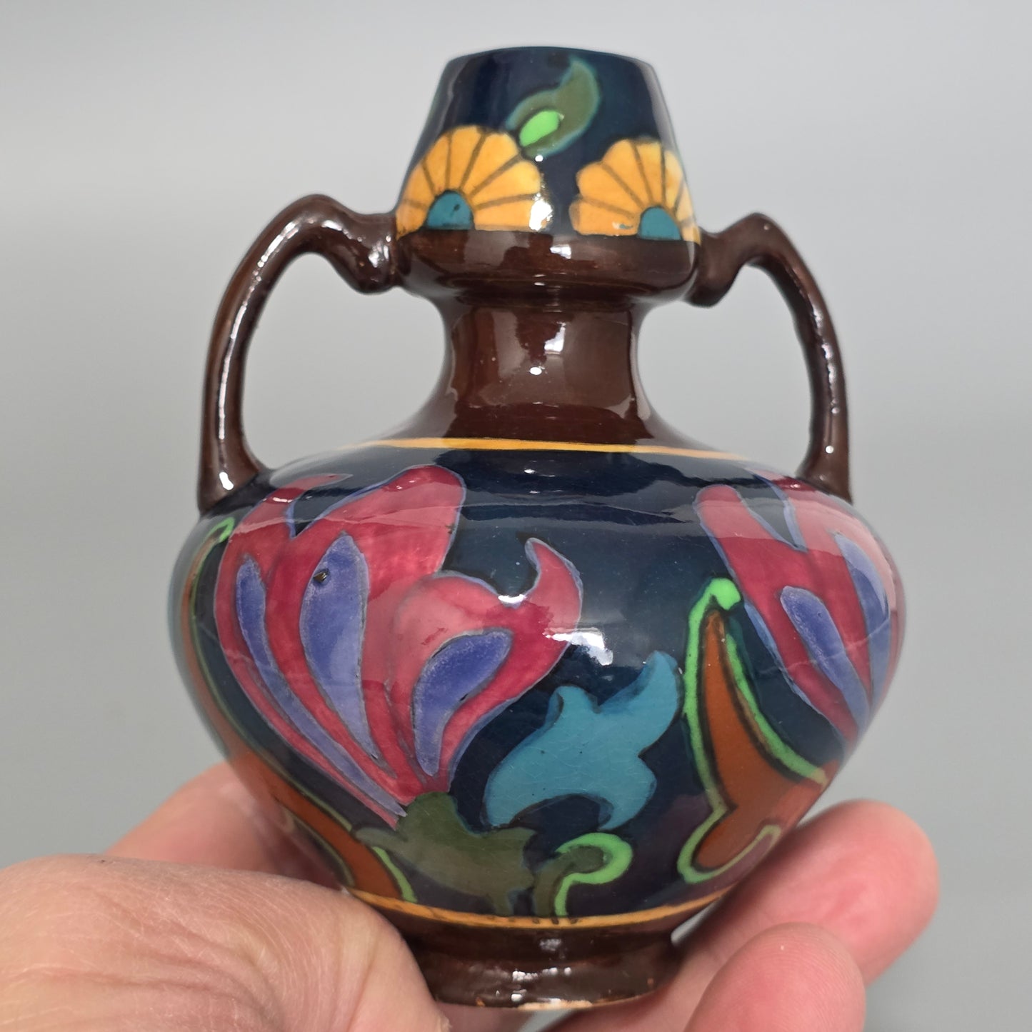 Rare Wileman Intarsio Vase Art Nouveau Floral Pattern 3109 C1900 Shelley Interest
