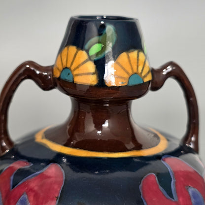 Rare Wileman Intarsio Vase Art Nouveau Floral Pattern 3109 C1900 Shelley Interest