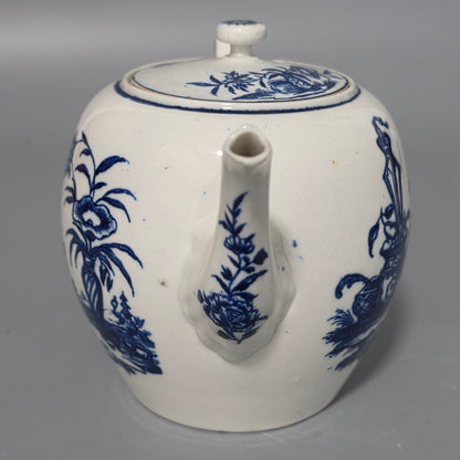 Worcester 18thc Blue And White Teapot La Terre Pattern