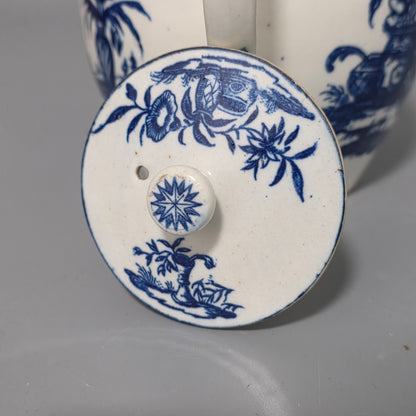Worcester 18thc Blue And White Teapot La Terre Pattern