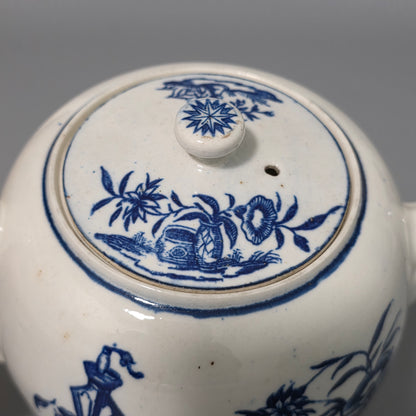 Worcester 18thc Blue And White Teapot La Terre Pattern