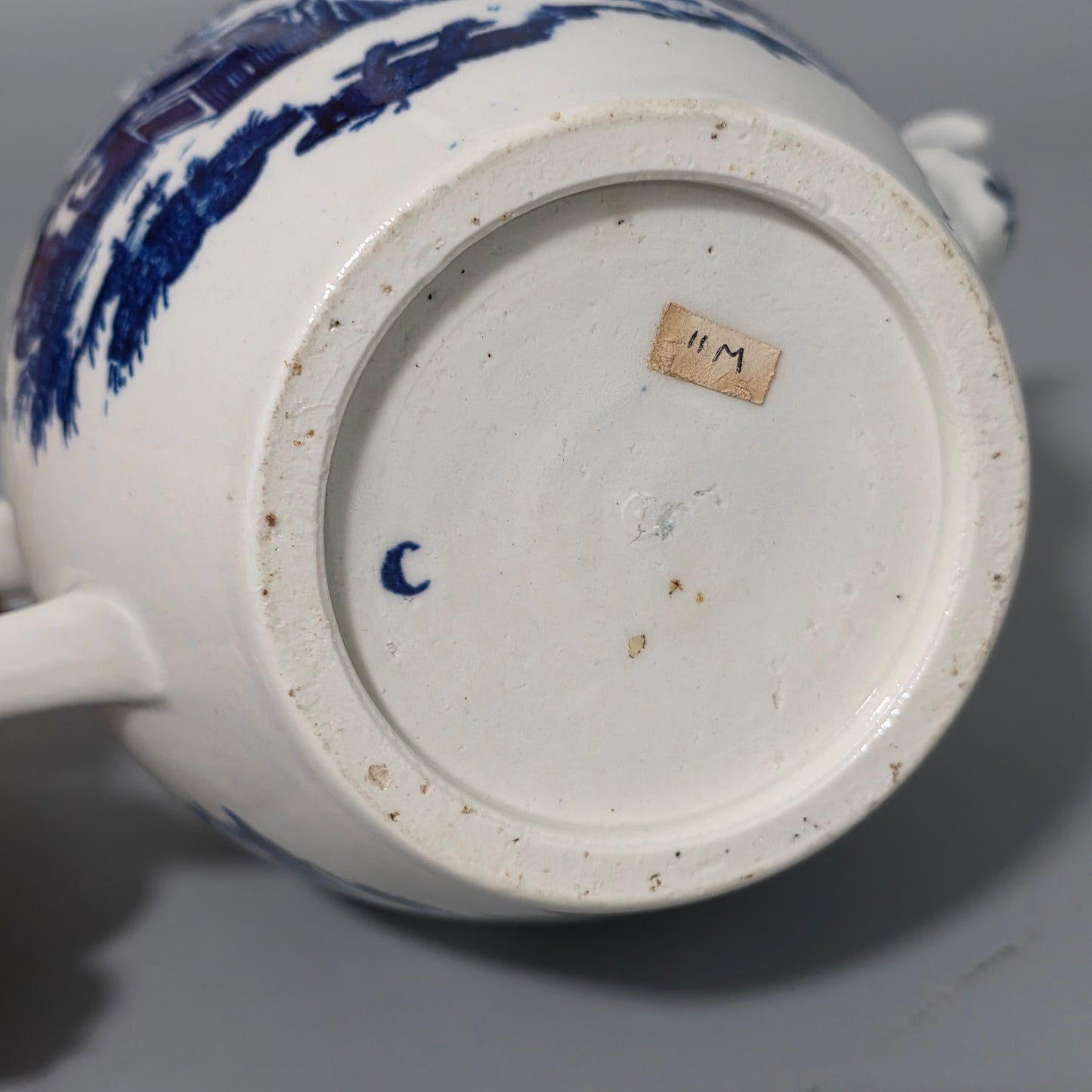 Worcester 18thc Blue And White Teapot La Terre Pattern