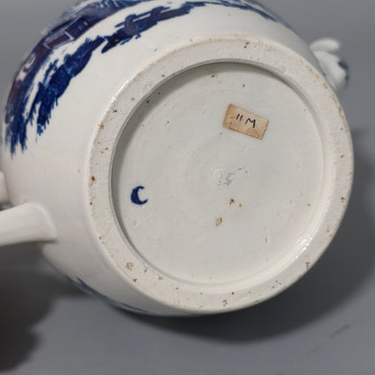 Worcester 18thc Blue And White Teapot La Terre Pattern