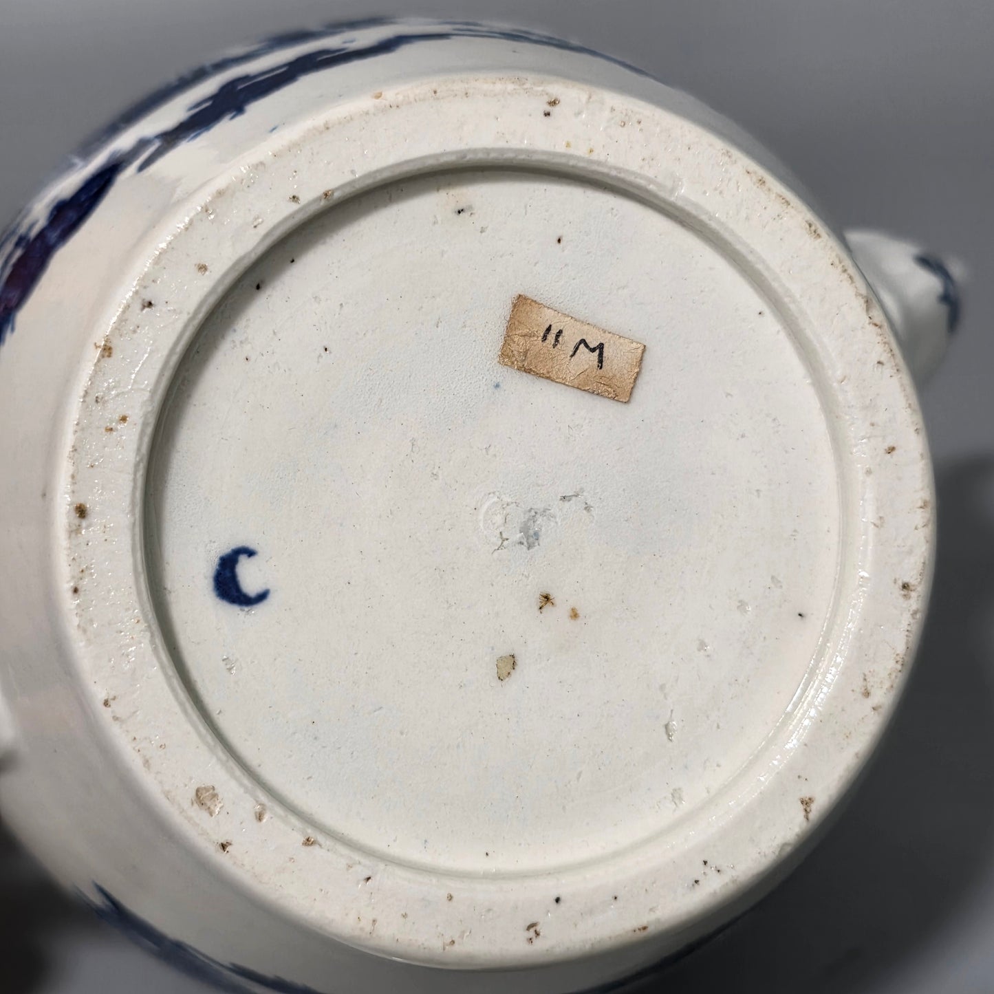Worcester 18thc Blue And White Teapot La Terre Pattern