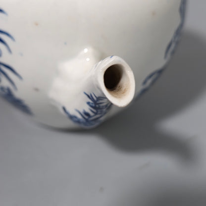 Worcester 18thc Blue And White Teapot La Terre Pattern