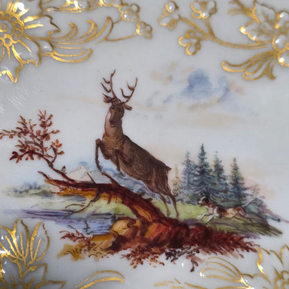 Large Kpm 19thc Silver Mounted Painted Table Snuffbox C1880