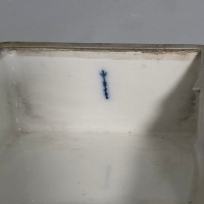 Large Kpm 19thc Silver Mounted Painted Table Snuffbox C1880