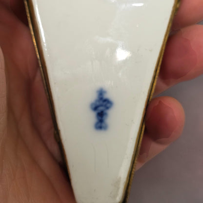 Rare 19th Century French Porcelain Snuff Box – Harp Form – Hand Painted
