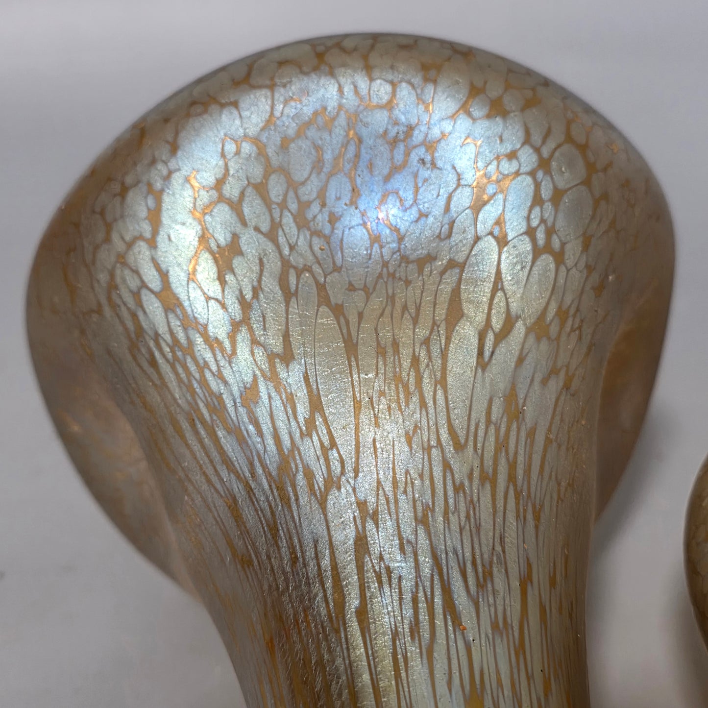 Fabulous pair of “Candia Papillon” Pattern Iridescent Glass Loetz vases c1900