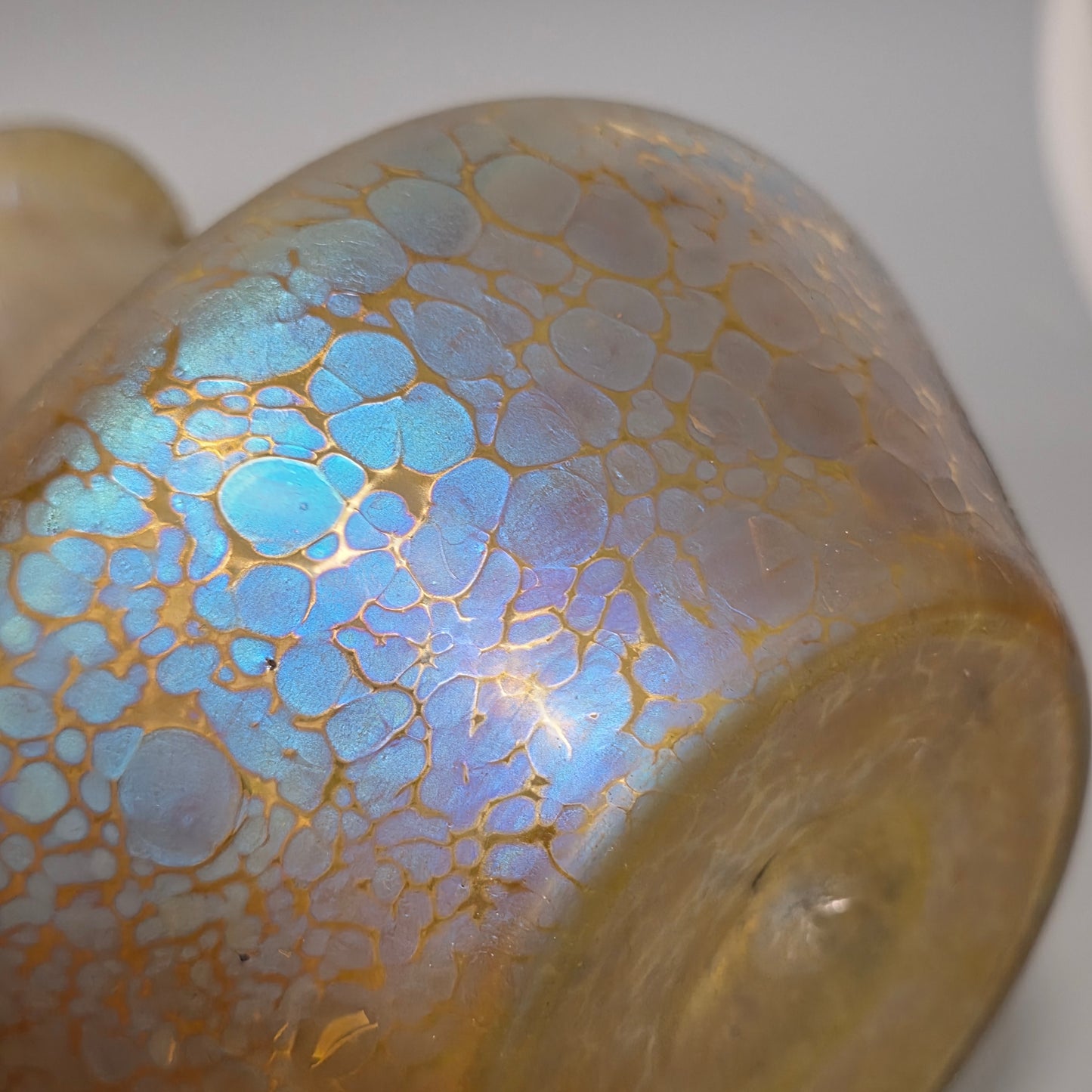 Fabulous pair of “Candia Papillon” Pattern Iridescent Glass Loetz vases c1900