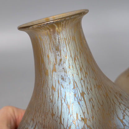 Fabulous pair of “Candia Papillon” Pattern Iridescent Glass Loetz vases c1900