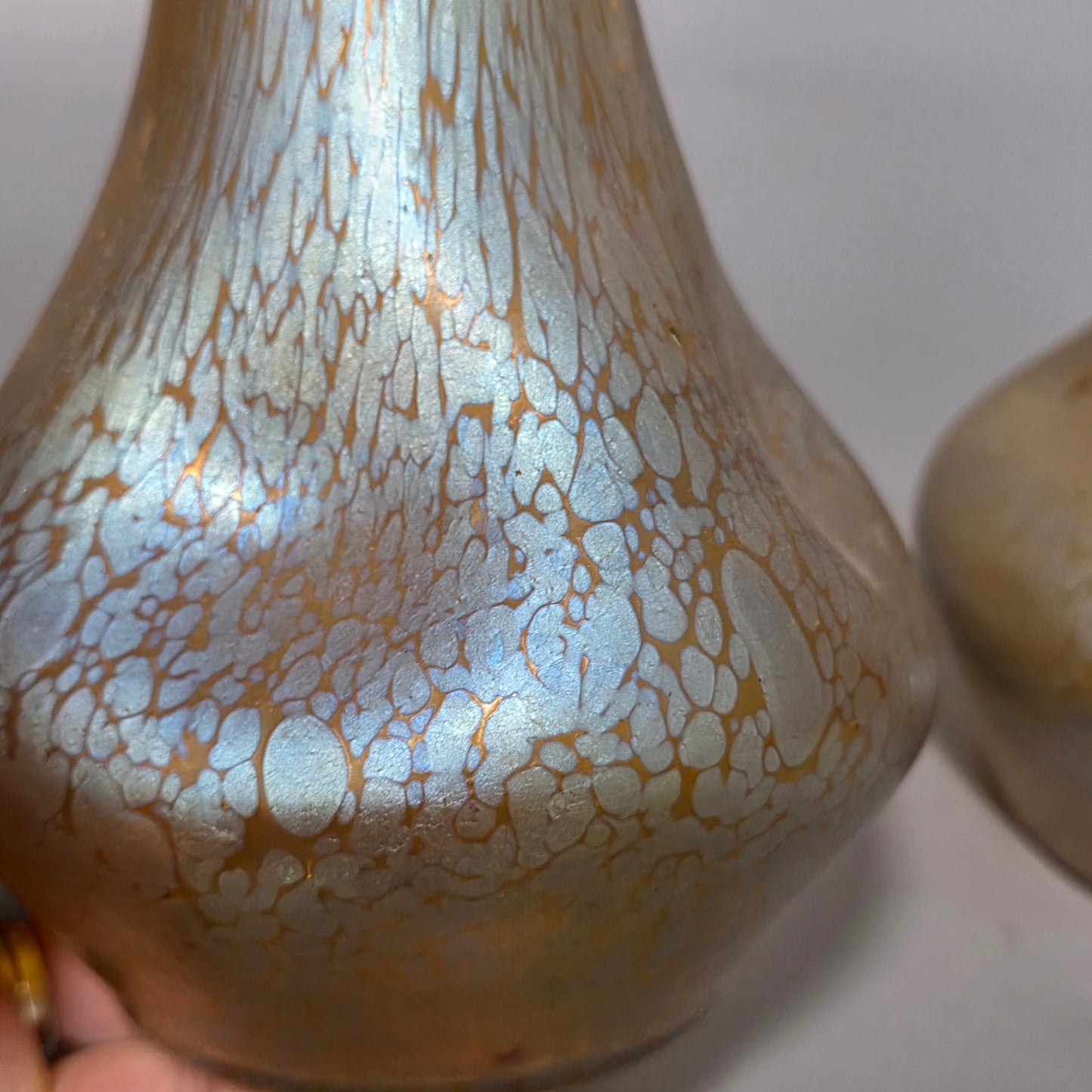 Fabulous pair of “Candia Papillon” Pattern Iridescent Glass Loetz vases c1900