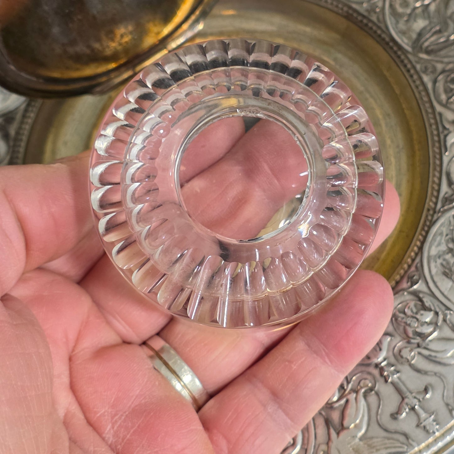Elkington, Victorian, Neo Classical Silver Plate on Brass Circular Inkstand. Elkington & Co.c1875