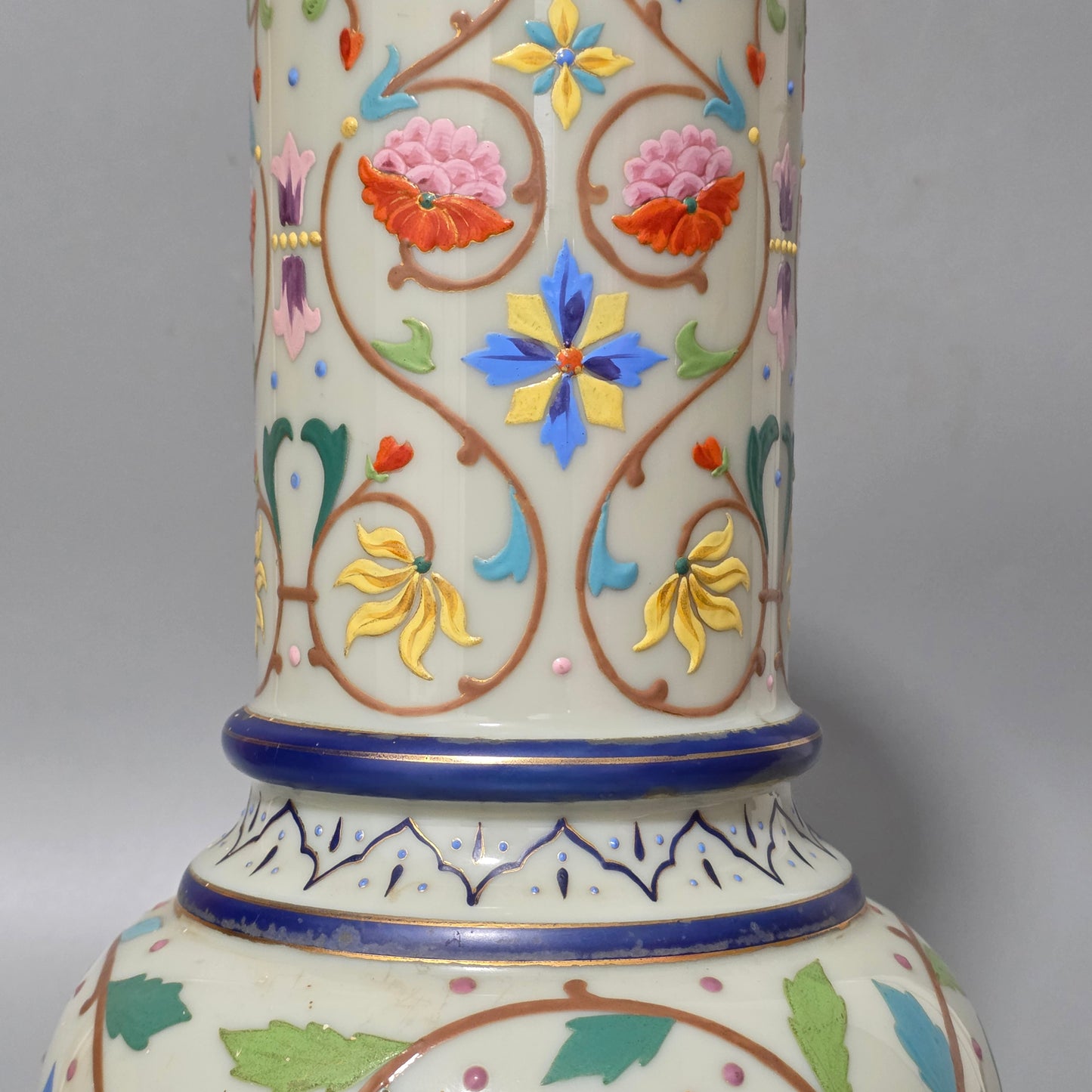 Large Thomas Webb Antique Moroccan Tapestry Vase 31.25cm