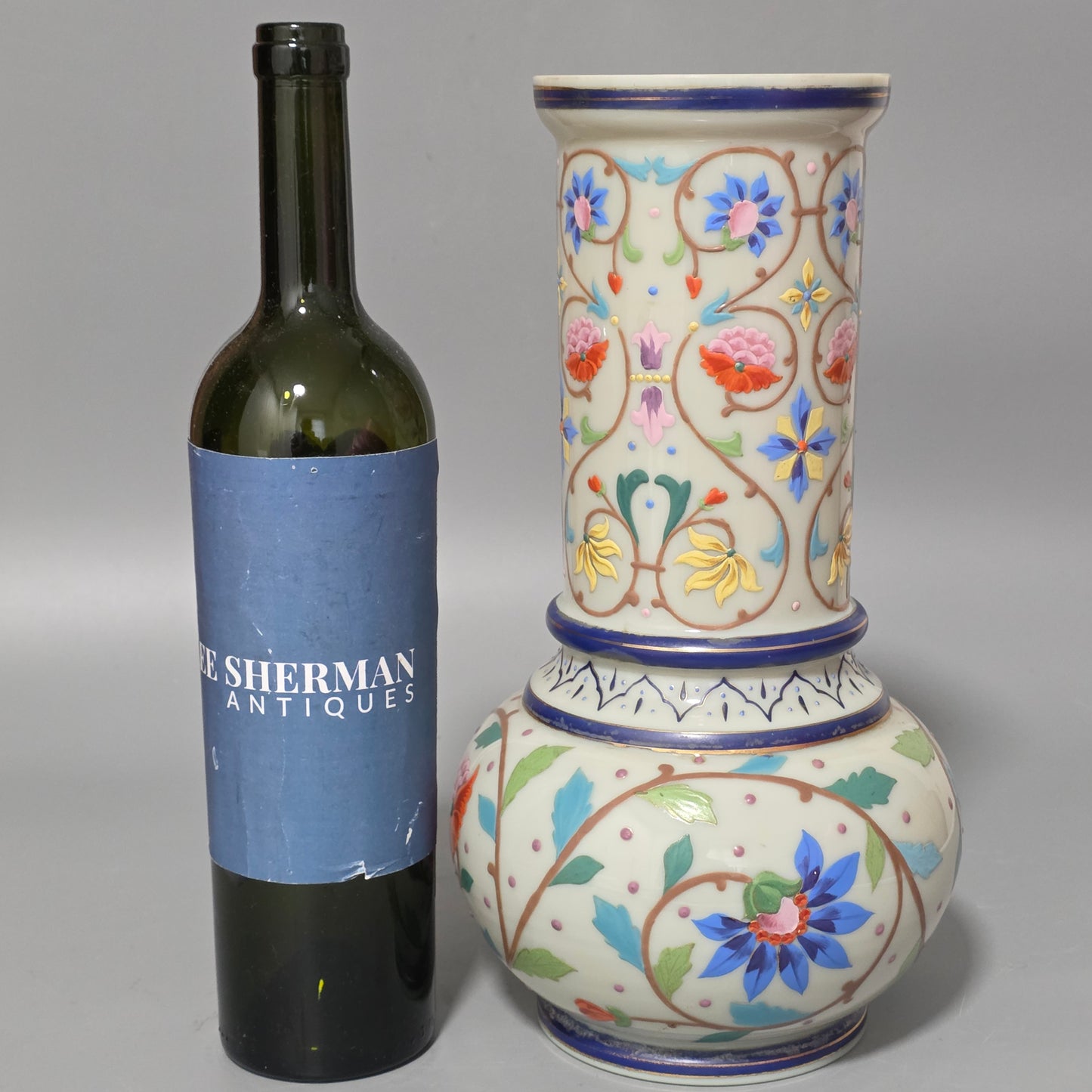 Large Thomas Webb Antique Moroccan Tapestry Vase 31.25cm