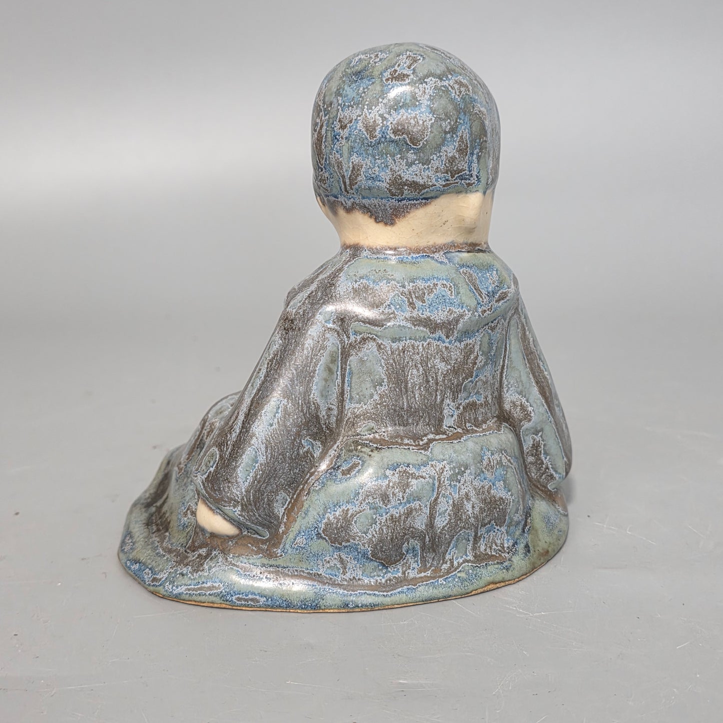 Berthe Savigny (1882-1958) 'un Bébé Assis' Charming Hb Quimper Stoneware Figure By Berthe Savigny, C.1930
