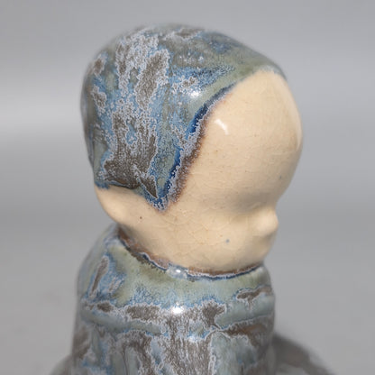 Berthe Savigny (1882-1958) 'un Bébé Assis' Charming Hb Quimper Stoneware Figure By Berthe Savigny, C.1930