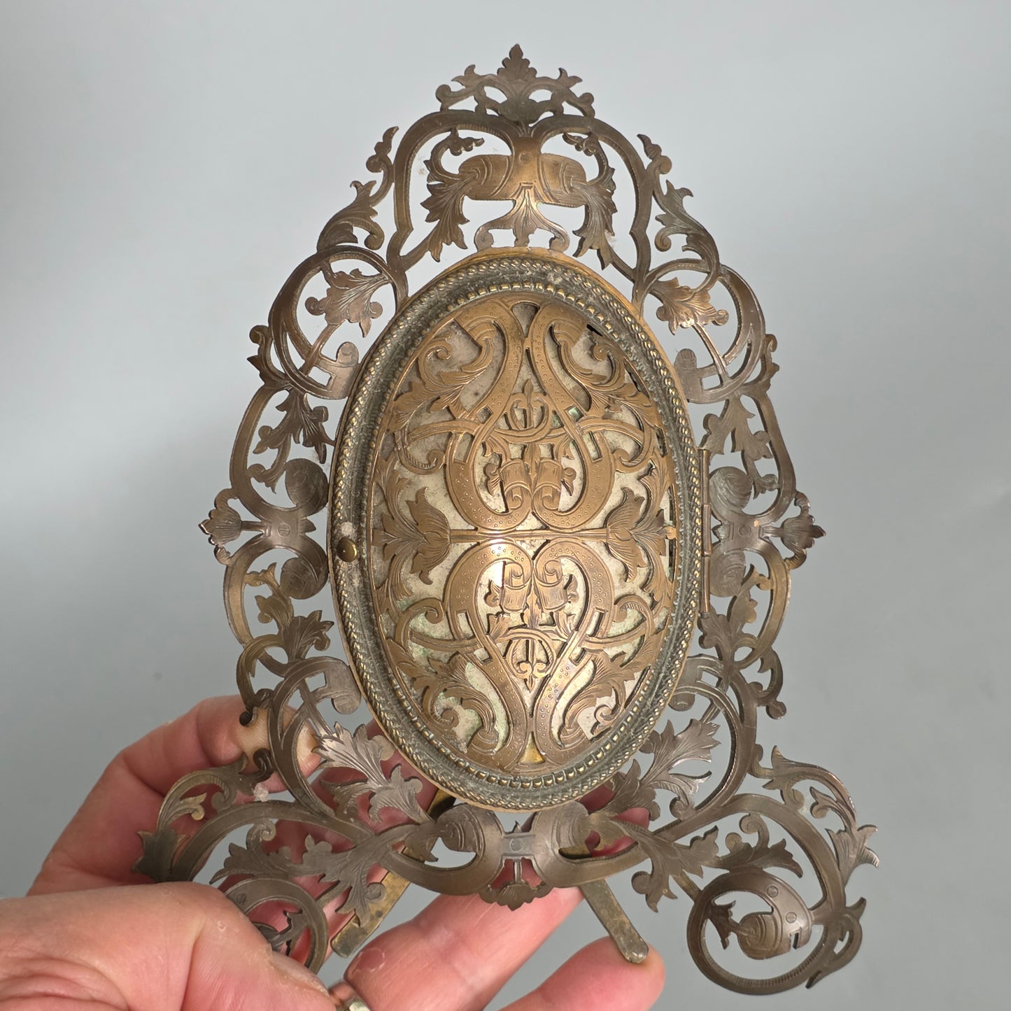 Fabulous Pierce Antique Brass Frame With Hinged Door "Marion London' C1880