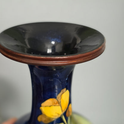 A Pair Of Doulton Lambeth Faience Vases, Late 19th Century, Decorated By Alberta L. Green