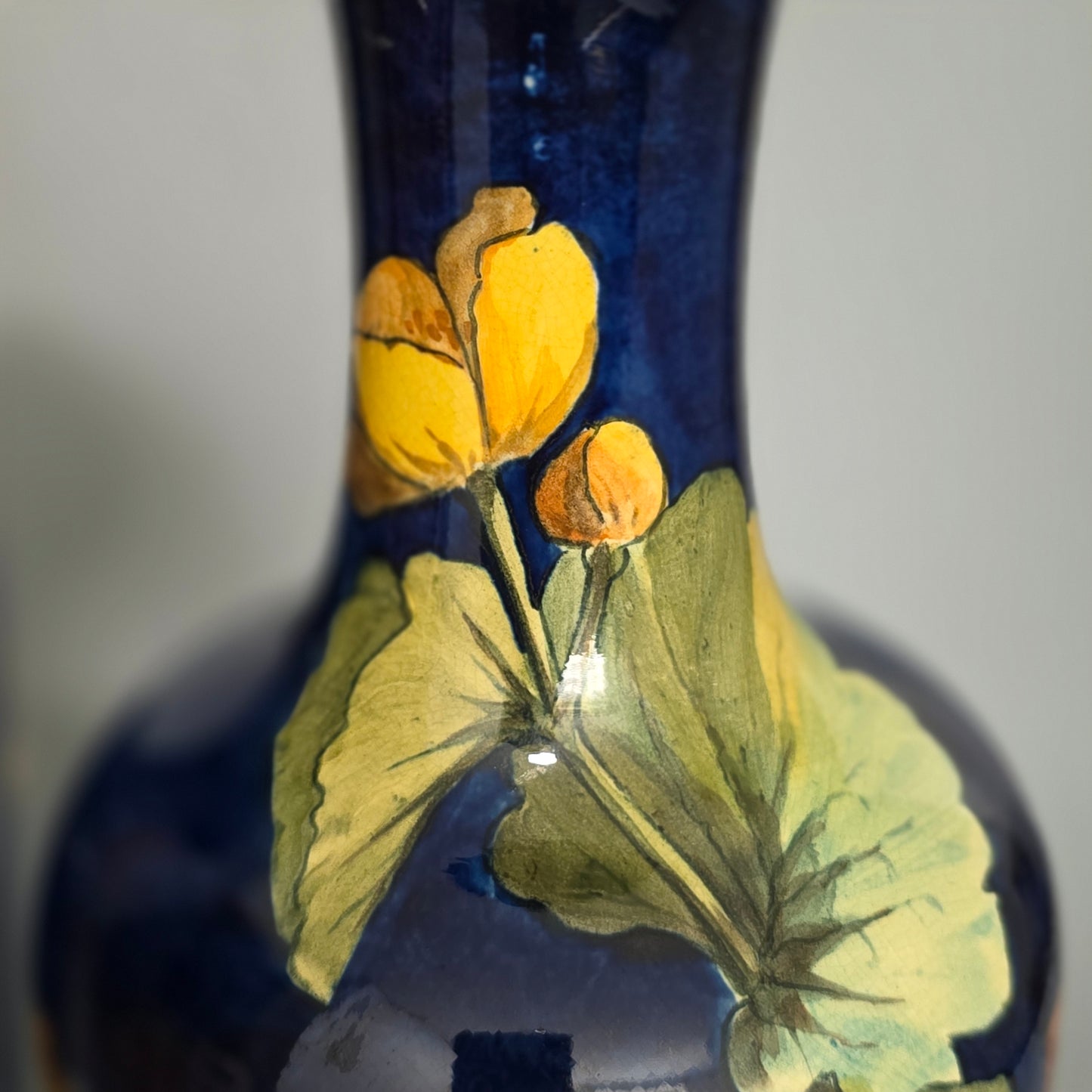 A Pair Of Doulton Lambeth Faience Vases, Late 19th Century, Decorated By Alberta L. Green